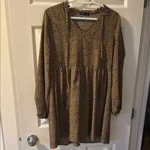 Leopard Print Long Sleeve Dress